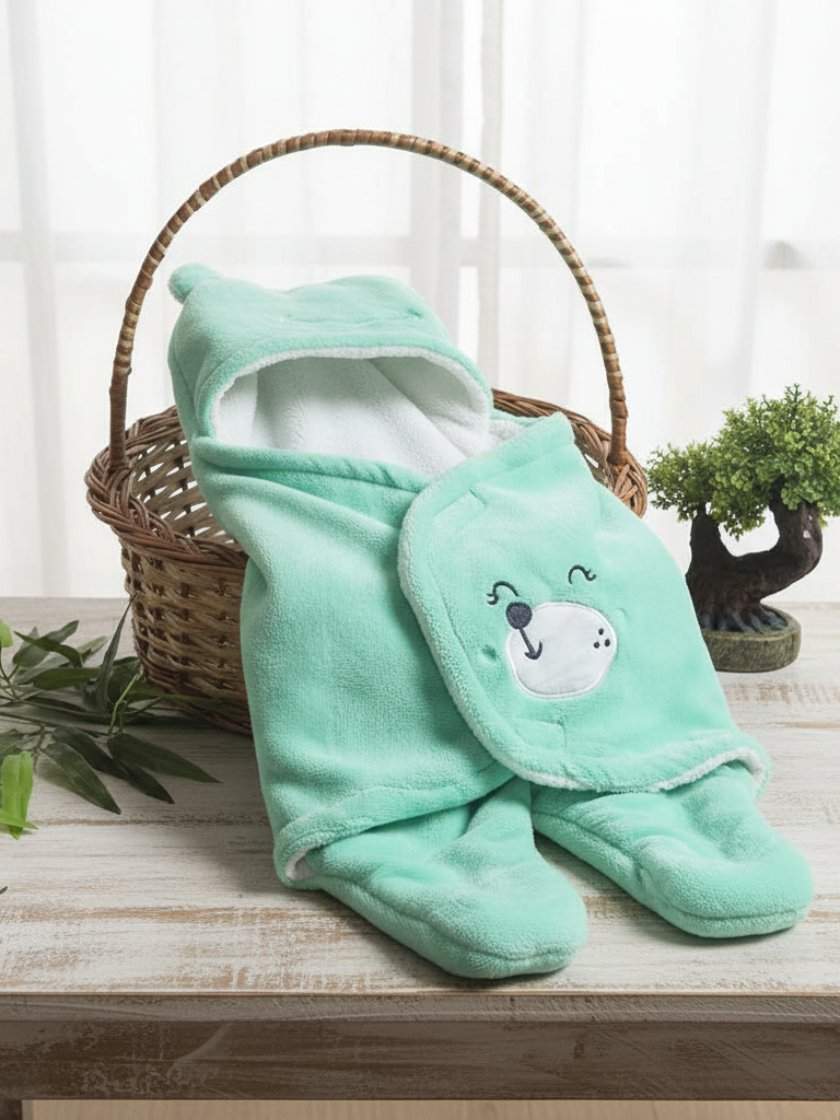 Cozy Cotton Hooded Baby Blanket for New Born