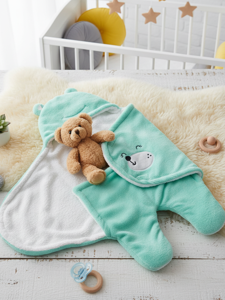 Cozy Cotton Hooded Baby Blanket for New Born