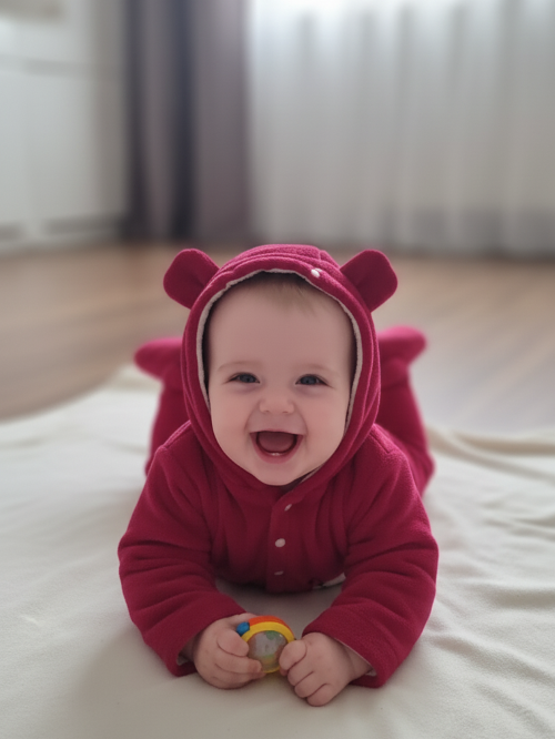 Babyzone Cozybear Fleece Printed Snowsuit