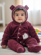 Babyzone Cozybear Fleece Printed Snowsuit