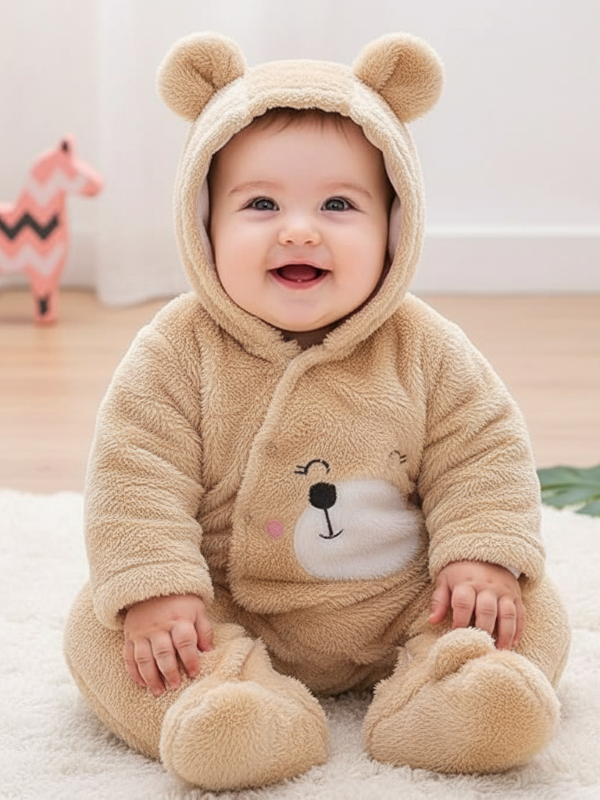 Babyzone Cozybear Fleece Printed Snowsuit