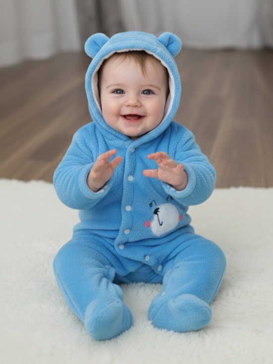 Babyzone Cozybear Fleece Printed Snowsuit
