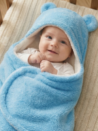 Soft Plush Winter Hooded Swaddle for Newborns