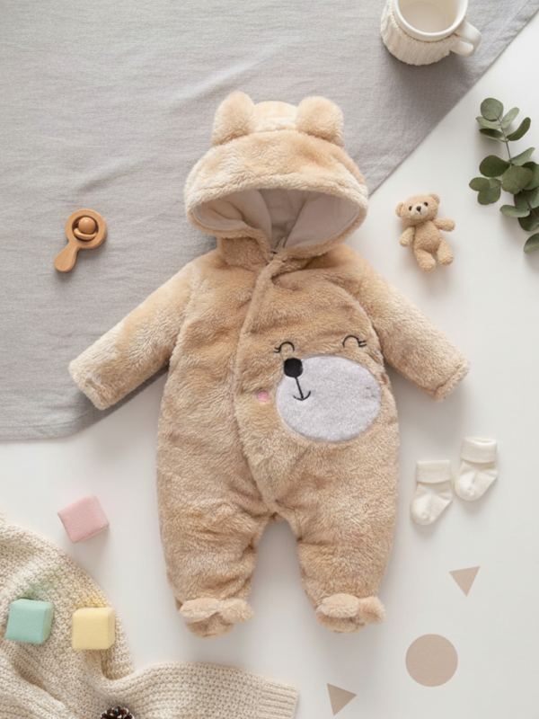Babyzone Cozybear Fleece Printed Snowsuit