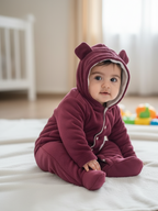 Babyzone Cozybear Fleece Printed Snowsuit