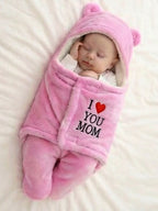 Cozy Cotton Hooded Swaddle for New Born - Feels Like Moms Hug