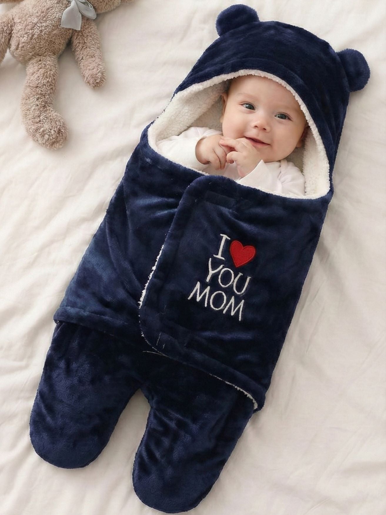 Cozy Cotton Hooded Swaddle for New Born - Feels Like Moms Hug