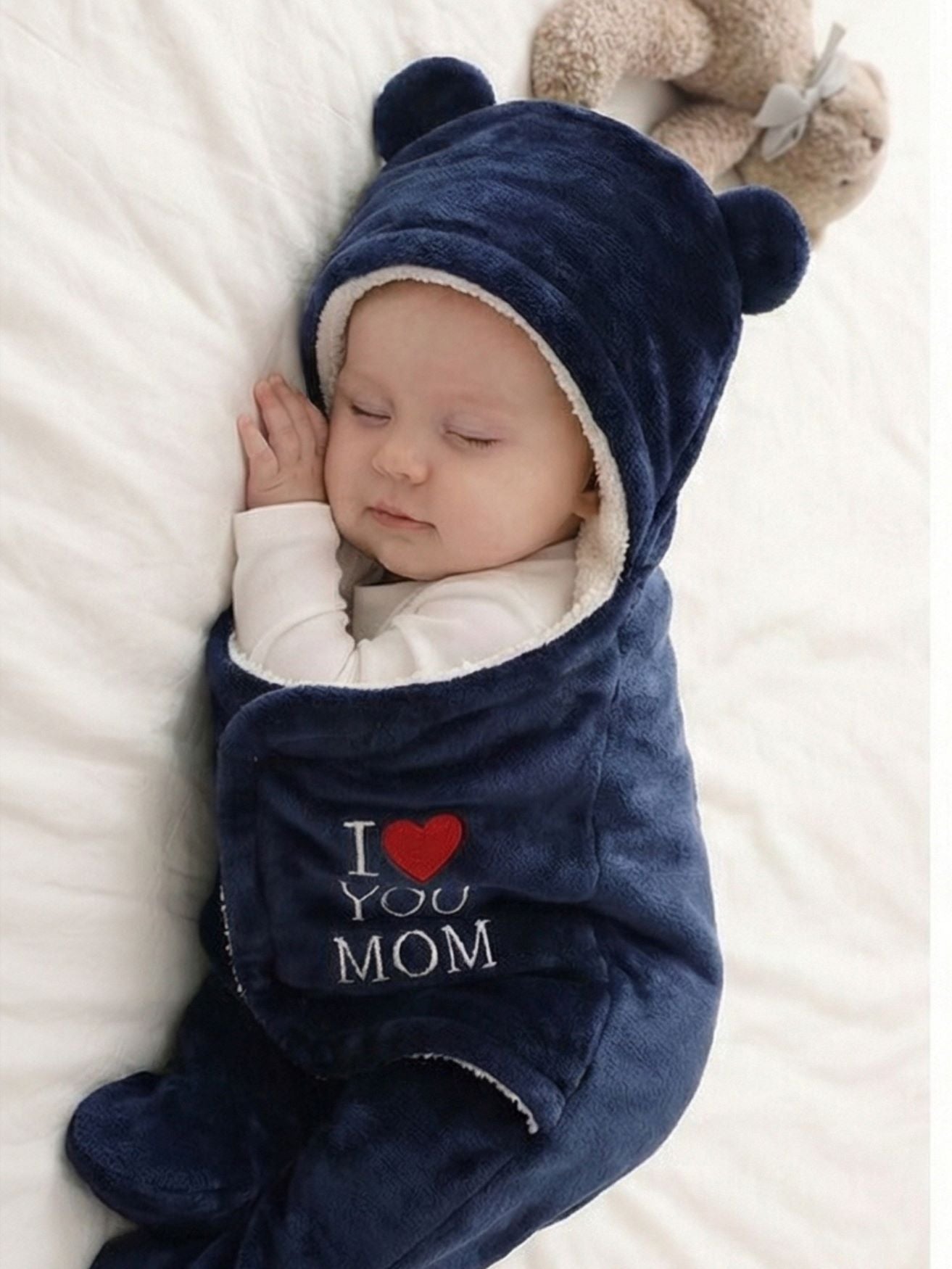 Cozy Cotton Hooded Swaddle for New Born - Feels Like Moms Hug