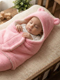 Soft Plush Winter Hooded Swaddle for Newborns