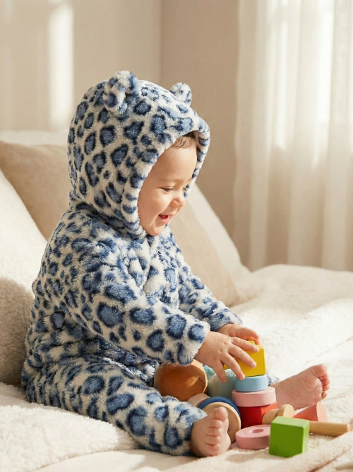 Baby Plush Animal Hooded Romper